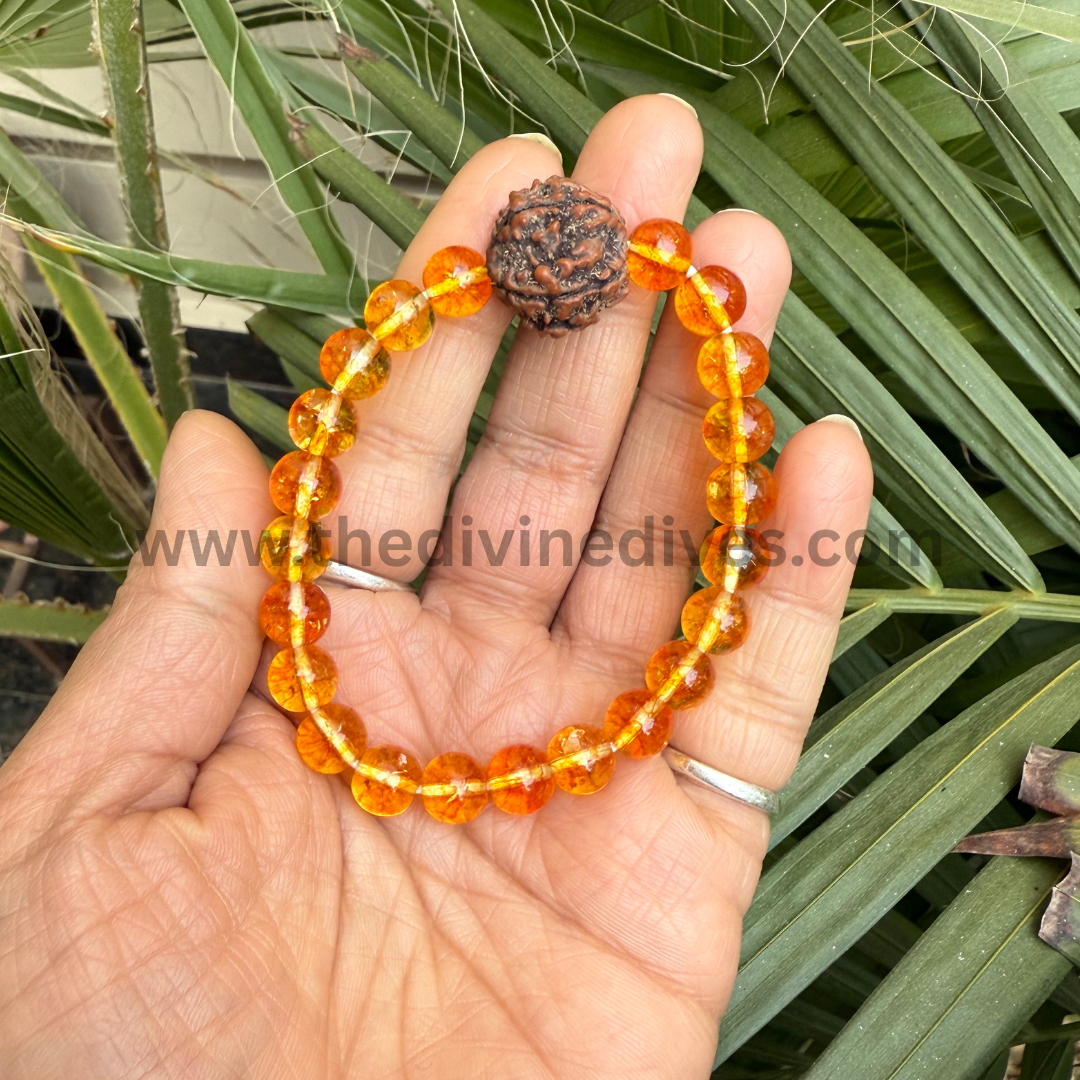 Citrine & Rudraksha Bracelet - Image 2