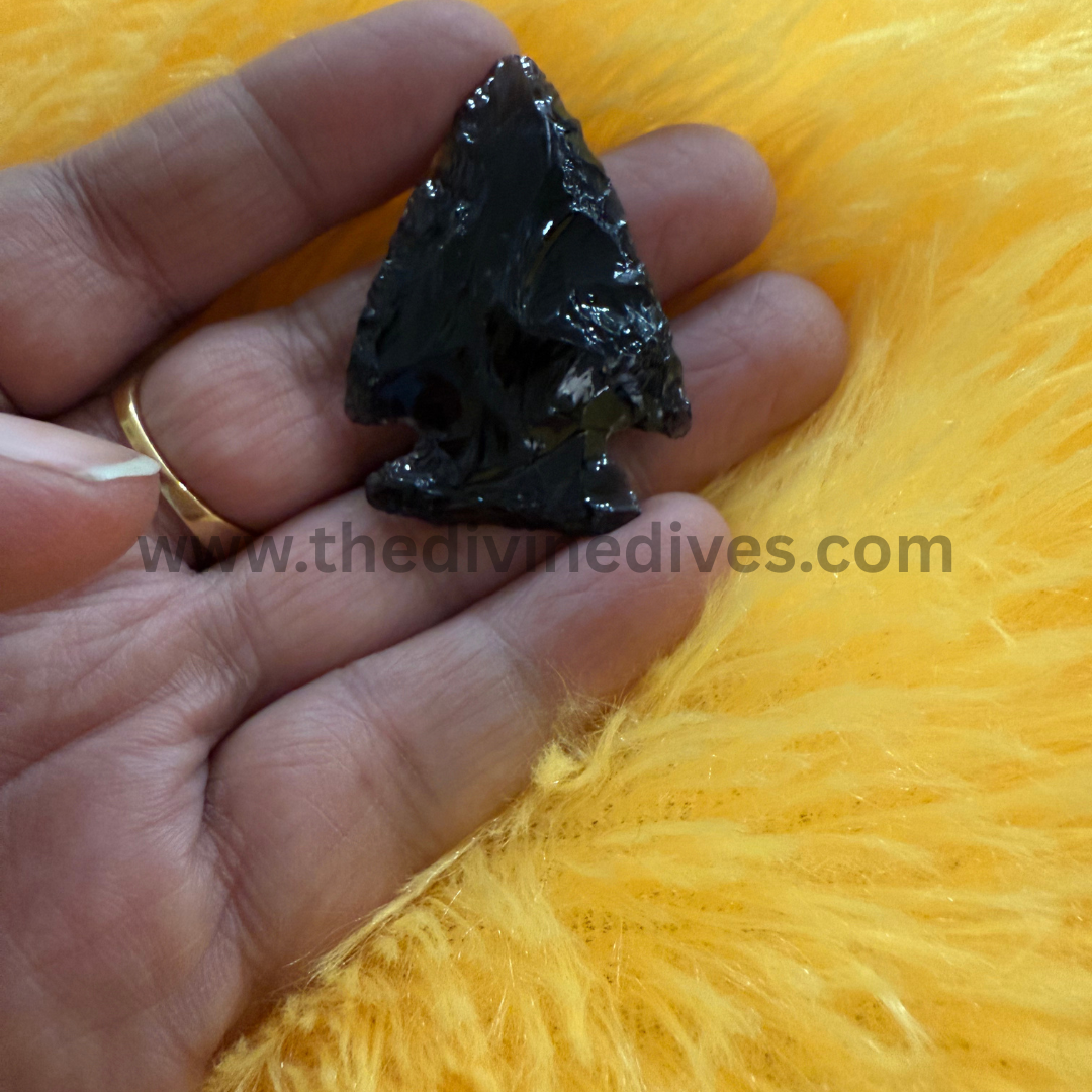 Natural Black Obsidian Arrow Head - Image 2