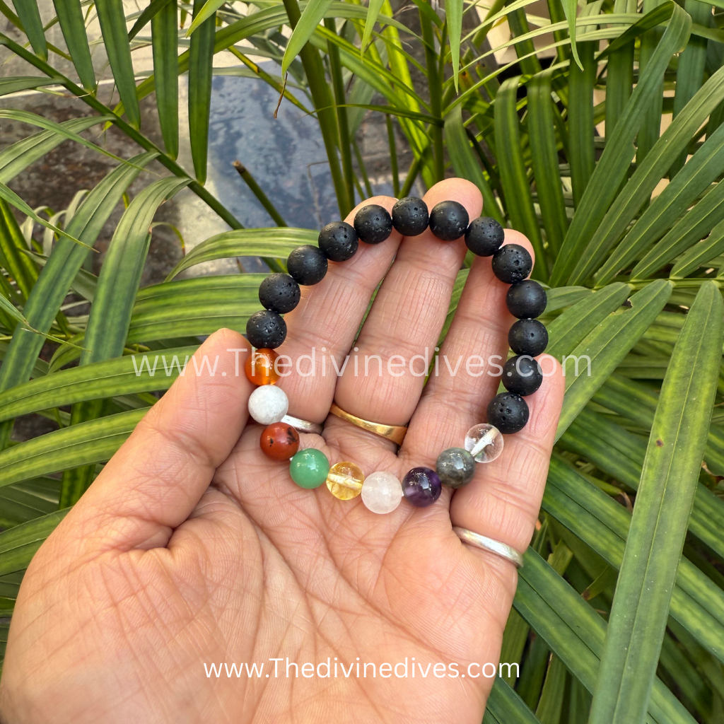 7 Chakra Bracelet with Lava - Image 2