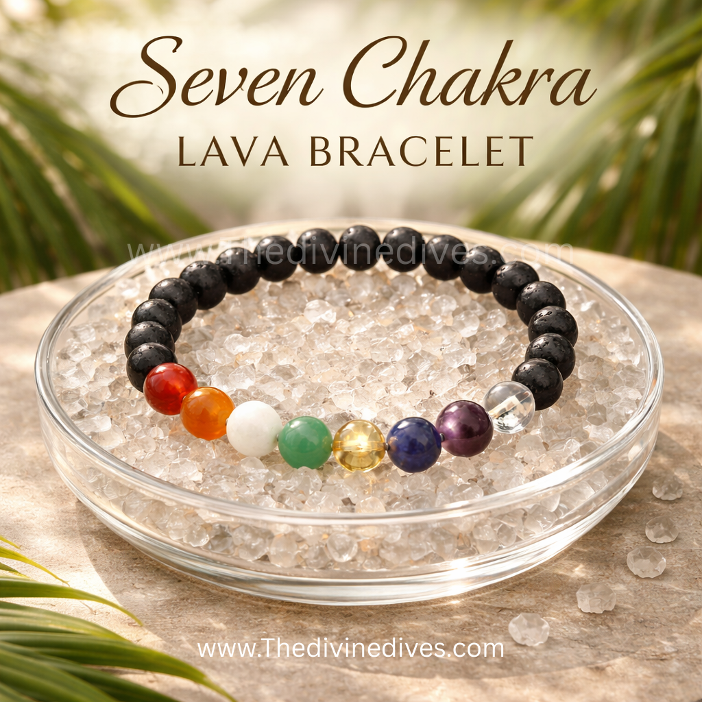 7 Chakra Bracelet with Lava